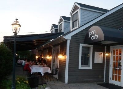 THE OUTDOOR PATIO AT JOHN'S CAFE.