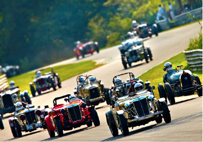 A GAGGLE OF VINTAGE MGS TAKE TO THE TRACK. PHOTOS BY GREG CLARK AND CASEY KEIL, COURTESY OF LIME ROCK PARK.