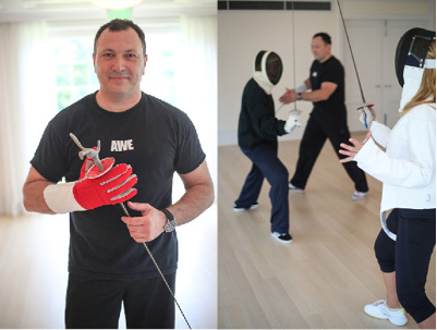 LeFt: Marc ganych. right: teaching a LocaL cLass. constance sciano