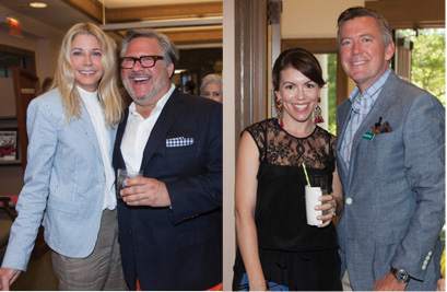 LEFT: CANDACE BUSHNELL (2014 LUMINARY) AND BRUCE GLICKMAN. RIGHT: SHANNON WHEELER (HOSTESS) AND WILSON HENLEY (TRUSTEE). PHOTOS BY WENDY CARLSON.