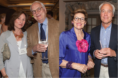  LEFT: KATHERINE WENNING (CO-CHAIR & TRUSTEE) & JAMES IVORY (2014 LUMINARY). RIGHT: INE LAVERGE AND STEVEN BRIGHENTI (FORMER TRUSTEE). PHOTO BY WENDY CARLSON.