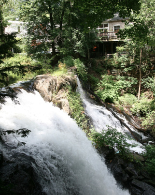 THE 40-FOOT WATERFALL AND THE BACK DECK OF J. SEITZ & CO.